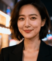 夜晚街头微笑的职业女性(3)11262#横屏 