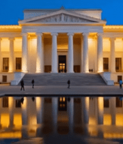 夜晚古典风格博物馆建筑全景14750#横屏 