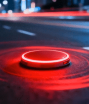 夜晚道路上的发光设备13435#横屏 