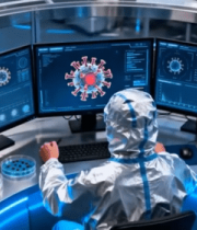 	 科研人员实验室操作电脑画面13697#横屏 