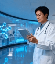 医生在实验室使用平板电脑5154#横屏 