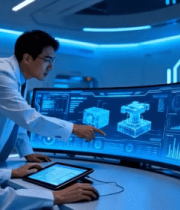 科研人员操作电脑分析数据2378#横屏 