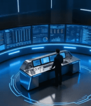 科技监控室工作人员操作场景2029#横屏 