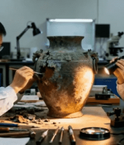 	 科研人员鉴定青铜器文物11478#横屏 