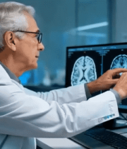 医生实验室查看脑部影像素材4325#横屏 