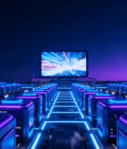 科技感数据中心夜景画面9293#横屏 