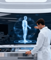 医生操作设备查看人体虚拟影像13035#横屏 