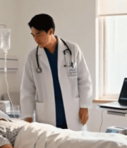 医生病房为患者查看电脑数据3529#横屏 