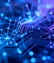 	 科技感蓝色数据粒子背景6426#横屏 