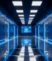 科技感蓝色光线走廊素材10136#横屏 