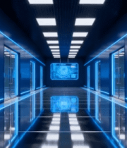 科技感蓝色光线走廊素材10136#横屏 