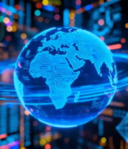 科技感地球数据背景素材(1)8701#横屏 