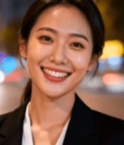 夜晚街头微笑的职业女性(1)3502#横屏 