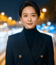 夜晚街头站立的职业女性947#横屏 