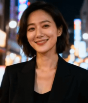 夜晚街头微笑的职业女性(2)5394#横屏 