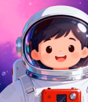卡通宇航员太空形象758#横屏 