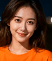 夜晚户外微笑的年轻女性13260#横屏 