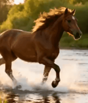 骏马在水中奔腾的素材1402#横屏 