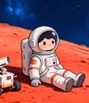 卡通宇航员月球场景7536#横屏 