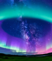 夜空下绚丽的极光景观6981#横屏 