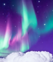 夜空中绚烂的极光景观5168#横屏 