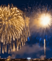 夜空绽放的绚烂烟花4757#横屏 