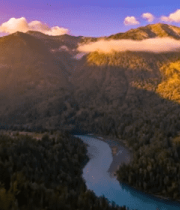 	 喀纳斯山河森林自然景观11098#横屏 