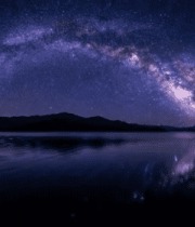 夜空下湖面银河星空景象6018#横屏 