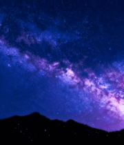 夜空下山脉与璀璨星空景象12258#横屏 