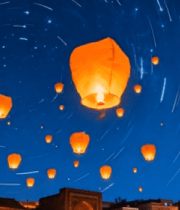 夜空放飞孔明灯场景3508#横屏 