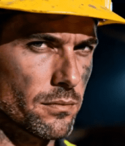 夜间工地男性工人特写7789#横屏 