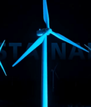 夜间风力发电机场景7030#横屏 