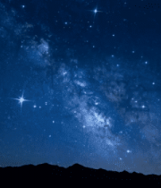 夜空下的繁星与山脉景色12599#横屏 