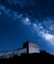 夜空下的长城与星空10673#横屏 