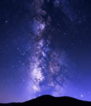 夜空下的星河与山峦景观6487#横屏 