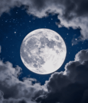 夜空满月与云朵1317#横屏 