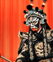 京剧演员舞台持兵器表演(1)10601#横屏 