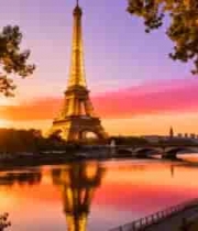 巴黎埃菲尔铁塔黄昏景色4222#横