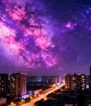 城市夜空星空景象5142#横屏 