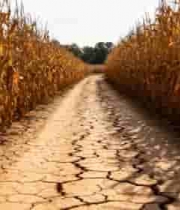 干旱玉米地田间小路景象5247#横