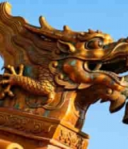 古建筑屋顶龙形装饰特写2421#横屏 