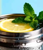 罐装饮料上的柠檬与薄荷叶926#横屏 