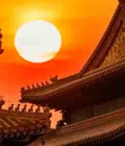 故宫古建筑夕阳全景3060#横屏 