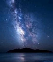 海边夜空下的璀璨星河1614#横屏 