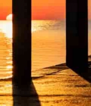 海边码头日落景象805#横屏 