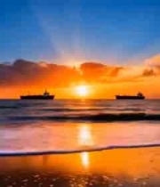 海边日出美景5377#横屏 