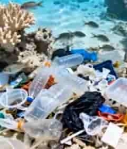 海底珊瑚礁旁塑料垃圾景象3336#横屏 