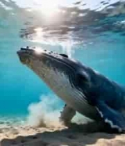 海底鲸鱼游动素材2399#横屏 