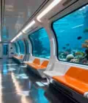 海底景观地铁车厢内景1057#横屏 