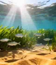 海底鱼群水草阳光景象4916#横屏 